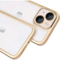 thumbnail image 3 of for iPhone 14 Plus Clear Case with Camera Lens Protector Luxury Plating Phone Case Slim Soft TPU Shockproof Protective Phone Case for iPhone 14 Plus 6.7 inch Women Men, Gold, 3 of 13