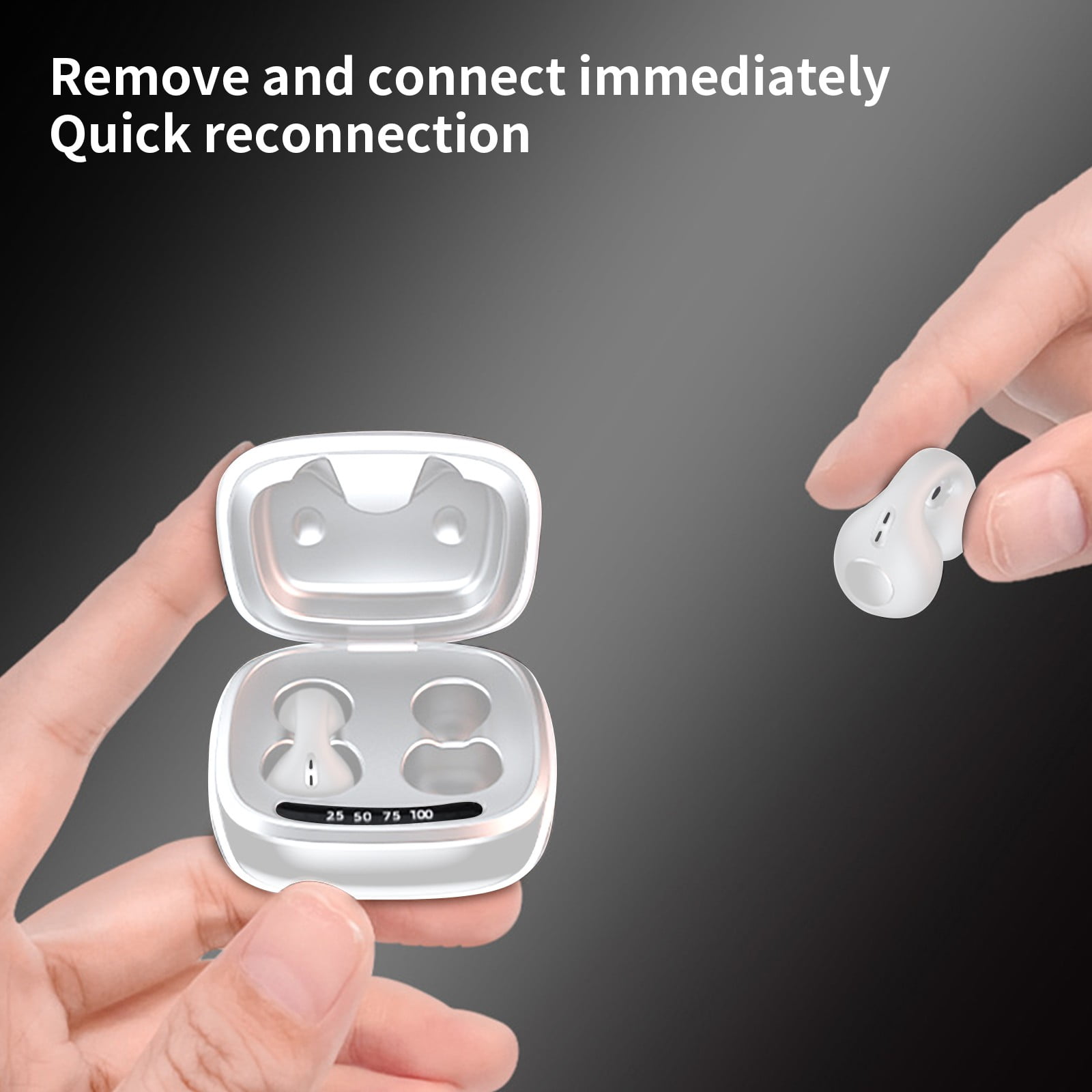 Open Ear Headphones with Mic, Bluetooth Headset with Microphone, Dual Connect Bluetooth 5.3 Headset with AI Noise Cancelling Mic & Mute Function, Wireless Headset for Work, Sports, Drive(White)