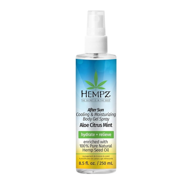 After Sun Cooling Aloe Vera Body Spray, Vegan formula to Soothe and Hydrate Sunburn, 8.5 oz.