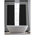 thumbnail image 6 of Black Semi Sheer Window Curtains 96 Inches Long, Modern Geometric Abstract Art Aesthetics Rod Pocket Voile Silky Chiffon Curtain Light Filtering Drapes for Living Room, Kitchen, 52"x96", 2 Panels, 6 of 9