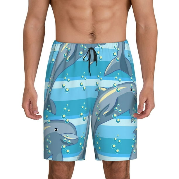 Fotbe Dolphin Pantalones Cortos de Pijama para Hombre, Ropa de Dormir, Pantalones de Pijama Cortos para Hombre-Medium