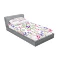 thumbnail image 2 of Ambesonne Mandala Fitted Sheet & Pillow Sham Set, Round Flower Frame, Twin, Purple White Green, 2 of 2