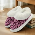 thumbnail image 3 of Psesaysky Womens Slippers Cheetah Print Pink Print Fuzzy Slippers for Women Indoor Fluffy Plush House Shoes for Ladies Bedroom Shoes, Size 5-6, 3 of 7