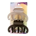 thumbnail image 2 of (3 pack) Scunci by Conair Claw Clips, 2-Pack, Matte Finish, Strong Grip for All Hair Types, Neutral Colors, 2 of 3