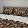 thumbnail image 2 of Leaves Comforter & Sham Bedding Set, Autumn Leaves Pattern in Earth Tones, 3 pcs Duvet Set Microfiber Filling Quilt, 5 Sizes, Cocoa Champagne, by Ambesonne, 2 of 4