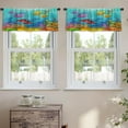 thumbnail image 2 of LALILO Kitchen Curtain Valance Underwater World Sea Underwater Rod Pocket Window Curtain 52"x 18" Set of 2, 2 of 5