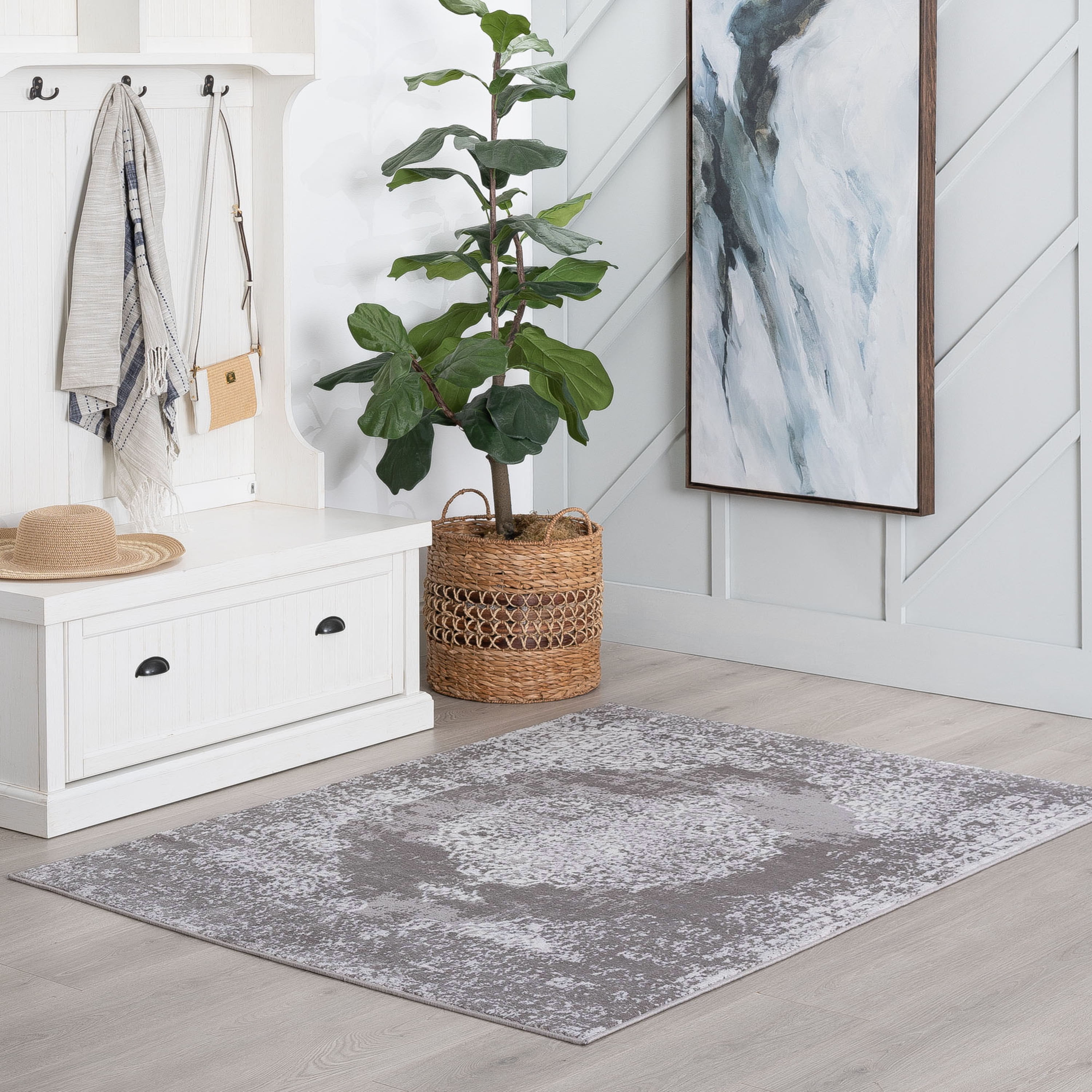 8x10 Modern Gray Large Area Rugs for Living Room | Bedroom Rug | Dining Room Rug | Indoor Entry or Entryway Rug | Kitchen Rug | Alfombras para Salas 7'10'' x 10'2''