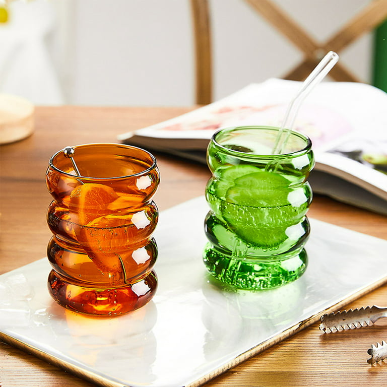 Glass Cups Coffee Mug Ripple Wine Glasses Transparent Glasses Bar Glassware  Rib Wavy Wine Glasses Wine Creative Shot Glass