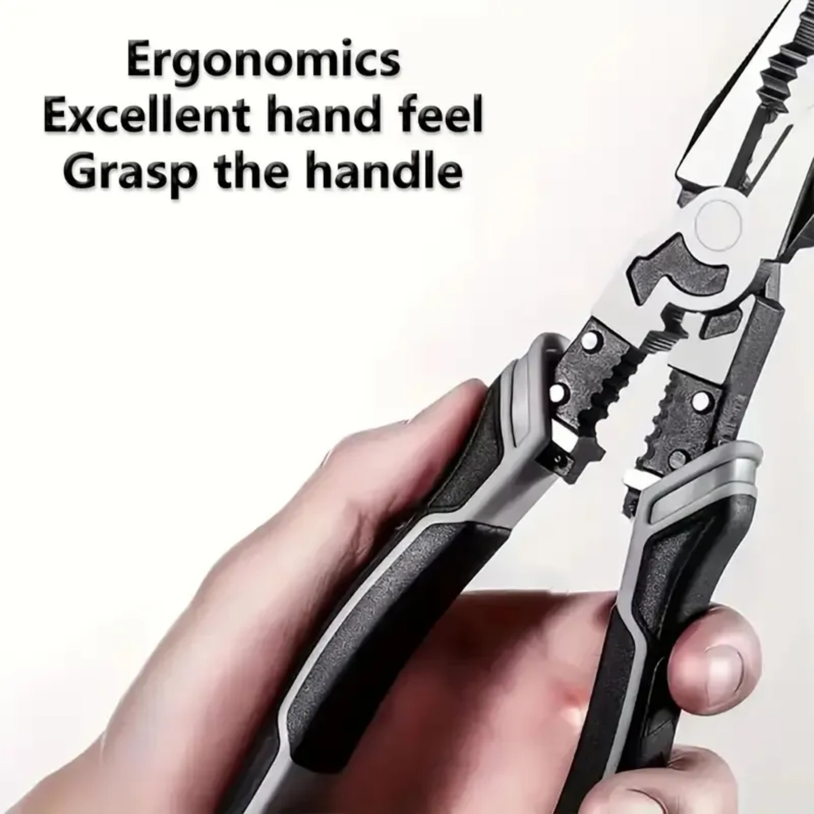 Multi-functional slotted pliers, slotting pliers, five-in-one multi-functional tool pliers, industrial grade, with PVC handle, professional manual tool, wire stripper and cutter
