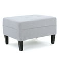 thumbnail image 6 of Grey Fabric Ottoman: Versatile Upholstered Footstool, Extra Seating, or Side Table for Living Room, 6 of 9