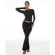 thumbnail image 3 of Camiseta INLYRIC de manga larga con cuello redondo para mujer, color negro, 3 of 6