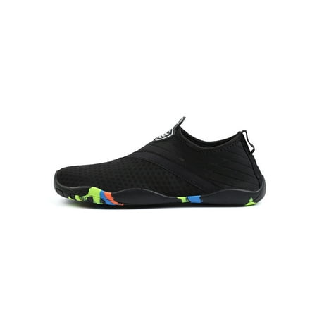 

Lacyhop Unisex Water Shoes Aqua Beach Shoe Yoga Barefoot Surf Lightweight Athletic Casual Quick Dry Black 10