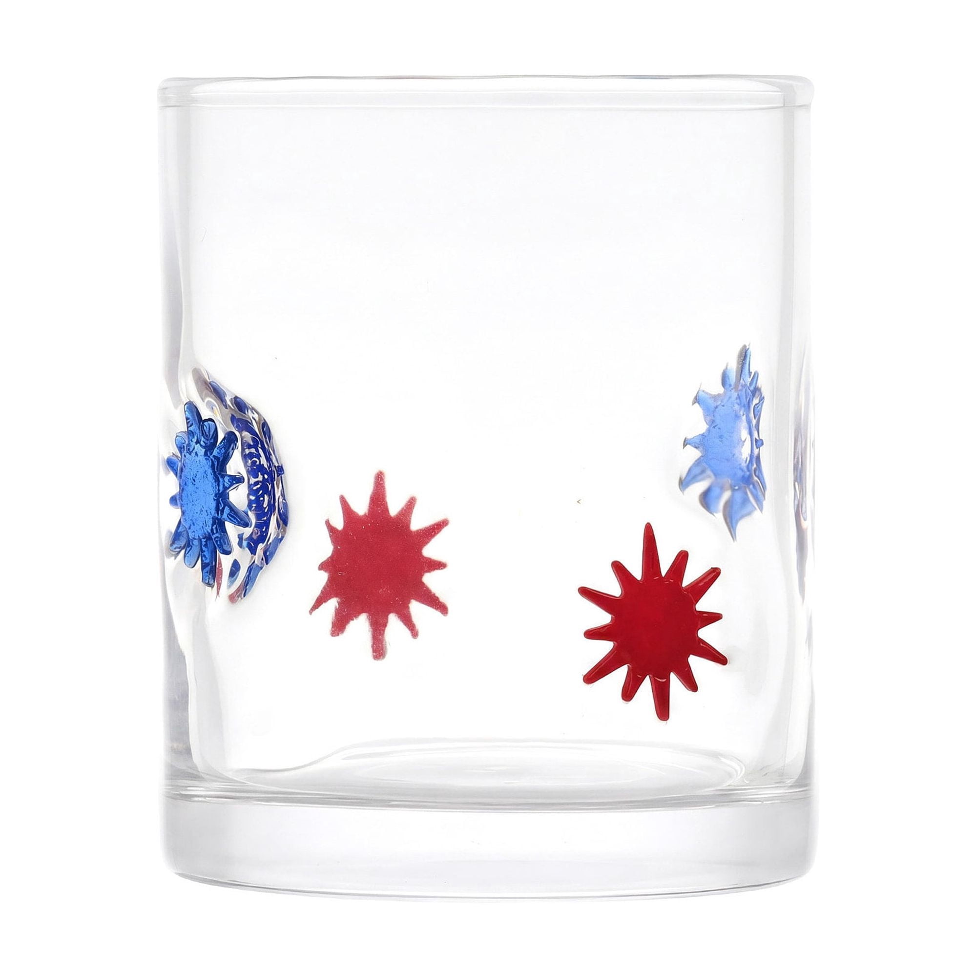 Thyme & Table 12 fl oz Red and Blue Patriotic Fireworks Charm Drinking Glasses, Set of 2
