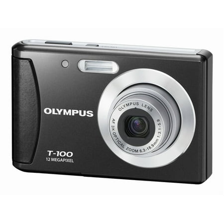 Olympus T-100 - Digital camera - compact - 12.0 MP - 3x optical zoom - black