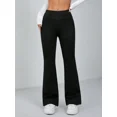 thumbnail image 5 of Women's Petite Navy Blue Textured Knit Flare Sweatpants, 5 of 10