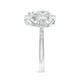thumbnail image 3 of Angara Pear Lab Grown Diamond Halo Engagement Ring in Platinum for Women - April Birthstone Jewelry | 1.25ct Lab Created Diamond Ring (Ring Size - 4), 3 of 8