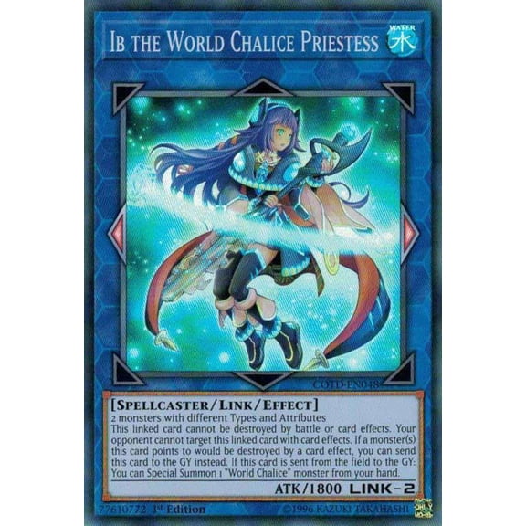 YuGiOh Code of the Duelist Super Rare Ib the World Chalice Priestess COTD-EN048