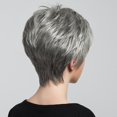 thumbnail image 4 of kusrkot Cheveux Humains Courts Superposés pour Femmes 12 Pouces Résistant à la Chaleur Gris Blanc, 4 of 9