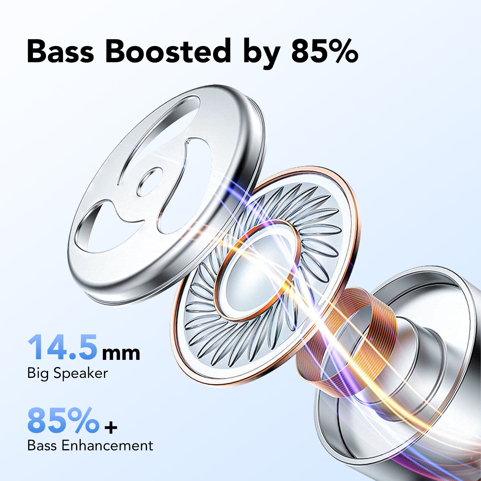 Wireless Earbuds Bluetooth Headphones with Earhooks, 60H Playtime LED Display, Deep Bass Over Ear Buds, IPX7 Waterproof Sport Earphones Built-in Mic for iPhone Android Running Gym, Black