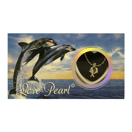 Make A Wish Necklace - Dolphin Love Wish Pearl Kit Cultured Pearl Necklace Set with Stainless Steel Chain 16