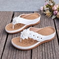 thumbnail image 5 of GERsome Women's Flip-Flops Low Wedge Open Toe Thong Sandals Comfort Slip-On Slides Summer Beach Walking Shoes, White Size 5.5, 5 of 10