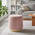 thumbnail image 2 of Ottoman Accent Chair, Pink Gold, Fabric, Living Kitchen Cafe Bistro Hospitality Restaurant, Modern Contemporary HB36617, 2 of 8