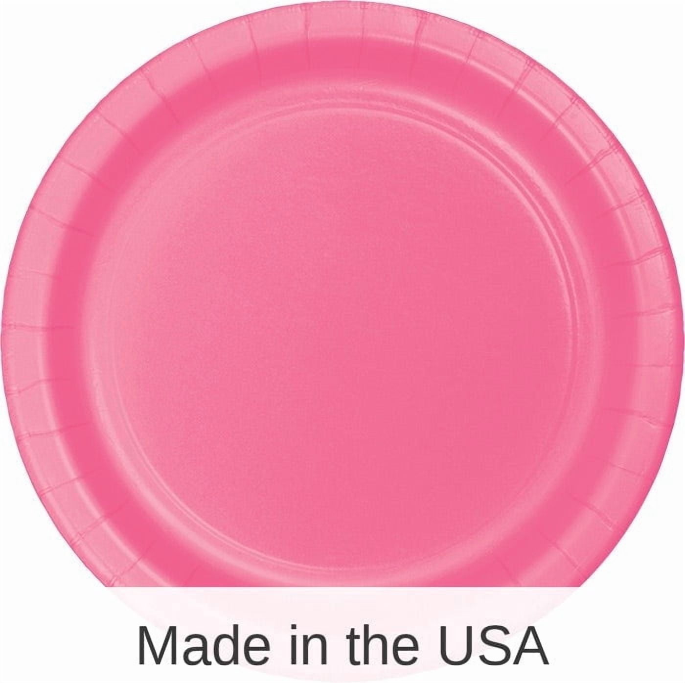 240/Case Bulk Candy Pink Sturdy Style Paper Banquet Plates 10.25 inch