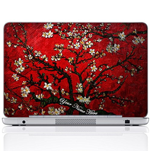 Meffort Inc Personalized Laptop Notebook Notebook Skin Sticker Cover Art Decal, Customize Your Name (15.6 Inch, Van Gogh Cherry Blossoming)