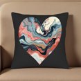 thumbnail image 5 of Set of 2 Decorative Throw Pillow Covers 18x18in - Heart - Shaped Colorful Marbled Design on Black Background for Couch Bed Car, 5 of 8