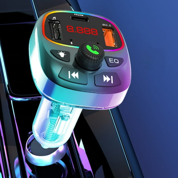 TIMIFIS Wireless Charging Mp3 Player Can Be Inserted Into USB Qc3.0 Fast Charging Voltage Monitoring Cool Lighting Universal Car Bluetooth for Car Models Other Exterior Accessories