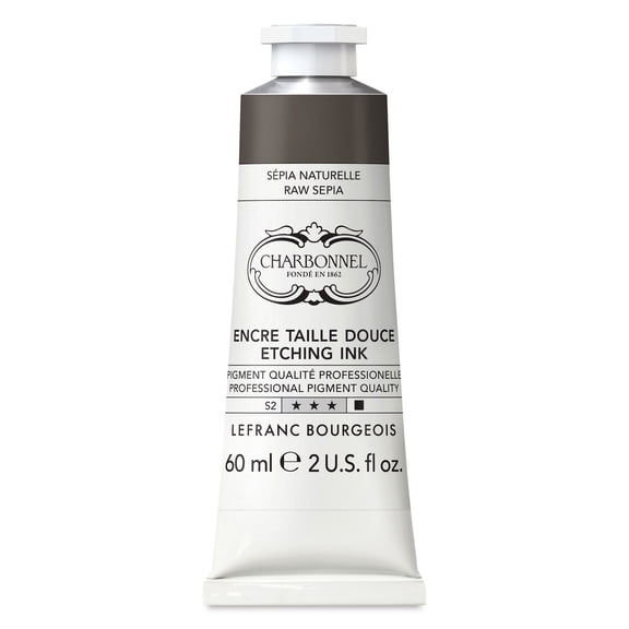 Charbonnel Etching Ink - Raw Sepia, 60 ml