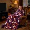 thumbnail image 4 of Halloween Blanket 59.1x39.4in Soft Flannel Throw Spooky Print for Bedroom Travel by OVFUIZ, 4 of 8