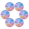 thumbnail image 2 of 15.4" Round Placemat Set of 6 Polyester Fabric Place Mats Non-Slip Dining Kitchen Table Mats for Kitchen Party Decor Tie-dye Clouds Pattern, 2 of 5