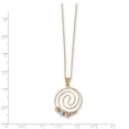 thumbnail image 3 of 14k Tri-Color Diamond-cut Beads on Spiral Pendant Necklace, 3 of 4