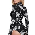 thumbnail image 4 of Jellyfish Starfish Conches Women's Mock Turtle Neck Long Sleeve Tops Bodysuit Jumpsuit One Piece Leotards Shirt, 4 of 8