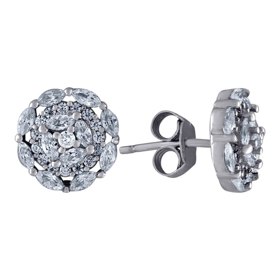 925 Sterling Silver Womens Cubic Zirconia Round Fashion Stud Earrings Stud Earring for Women