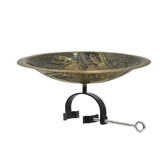 Achla Three Hares Birdbath With Over Rail Bracket