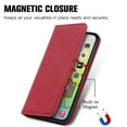 thumbnail image 4 of Case for iPhone 14 Pro Max, Classic Business Premium PU Leather Cover TPU Bumper with Card Holder Kickstand Magnetic Adsorption Flip Wallet Case Cover for iPhone 14 Pro Max 6.7" 2022,Red, 4 of 5
