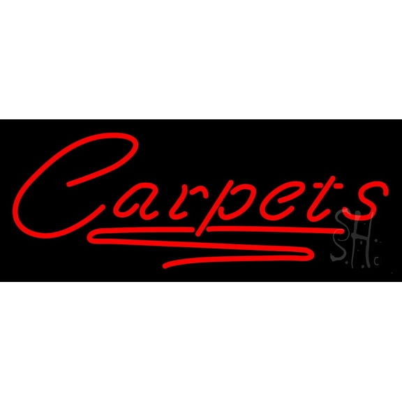 Red Carpets LED Neon Sign 10" Tall x 24" Wide - inches Black Square Cut Acrylic Backing, with Dimmer - Premium built indoor Sign for Storefront, Store interior, Exhibition, Decor.