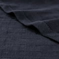 thumbnail image 3 of Superior Basketweave All-Season Cotton Blanket, Throw (Non-Standard), Navy Blue, 3 of 9