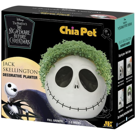 Chia Pet Jack Skellington Decorative Planter Clay 1 pc
