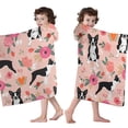 thumbnail image 4 of Boston Terrier Dog and Flower Florals Hooded Bath Towel，60"x35" for Ages 3 To 12 Kids, Quick Dry Lightweight Soft Microfiber Hood Beach Towel Cover Up for Kids, 4 of 7