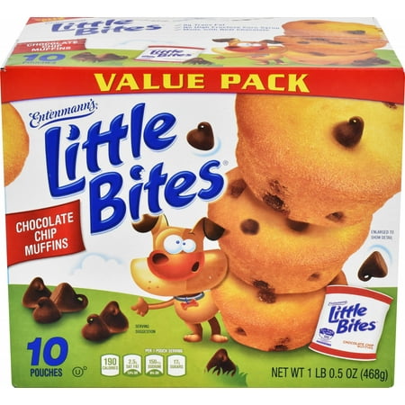 - Entenmann's Little Bites Chocolate Chip Mini Muffins made with Real Chocolate, 10 Pouches, 16.5 oz