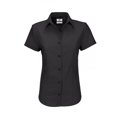 thumbnail image 1 of B&C- Camisa de manga corta Oxford para mujer (Negro), 1 of 2
