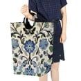 thumbnail image 4 of Yayeee Freestanding Laundry Hamper with Handle Collapsible Large Storage Basket for Clothes, Blue Floral, 4 of 7