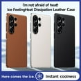 thumbnail image 2 of ELEHOLD Magnetic Cooling Leather Case for Samsung Galaxy S25 Ultra, Ultra-Thin PC + Leather Hybrid Precision Camera Protection Heat Dissipation Mag-Safe Compatible Shockproof Case,Brown, 2 of 10