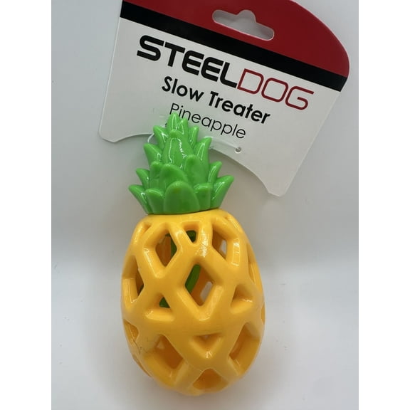 Steel Dog USA Slow Treater Pineapple Dog Toy – Treat Dispensing, Durable Chew Toy, Tough Chewer Rated