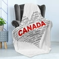 thumbnail image 4 of Canada Soft Flannel Fleece Blanket, Calligraphy of Regions in Canada Illustrated in a Heart Proud Canadian, Cozy Plush for Indoor and Outdoor Use, 60" x 80", Dimgray Vermilion White, by Ambesonne, 4 of 5