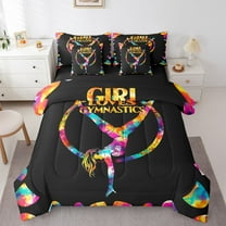 Erosebridal Sport Gymnastics Bedding Sets Twin Size,Dance Theme Comforter Sets with Sheets,Tie Dye Bed in a Bag Twin size,Lightweight Gradient Room Decorative,Reversible,7pcs