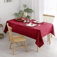 thumbnail image 2 of SHILIU-Faux Linen Rectangle Tablecloth - Wrinkle Free Washable Table Cloth for Kitchen, Dining Room Durable Table Cover for Holiday, Party, Farmhouse, Red, 52 X 70 Inches, 2 of 4